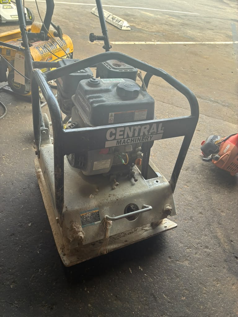 Central Machinery plate compactor serviced by González Machine Repair